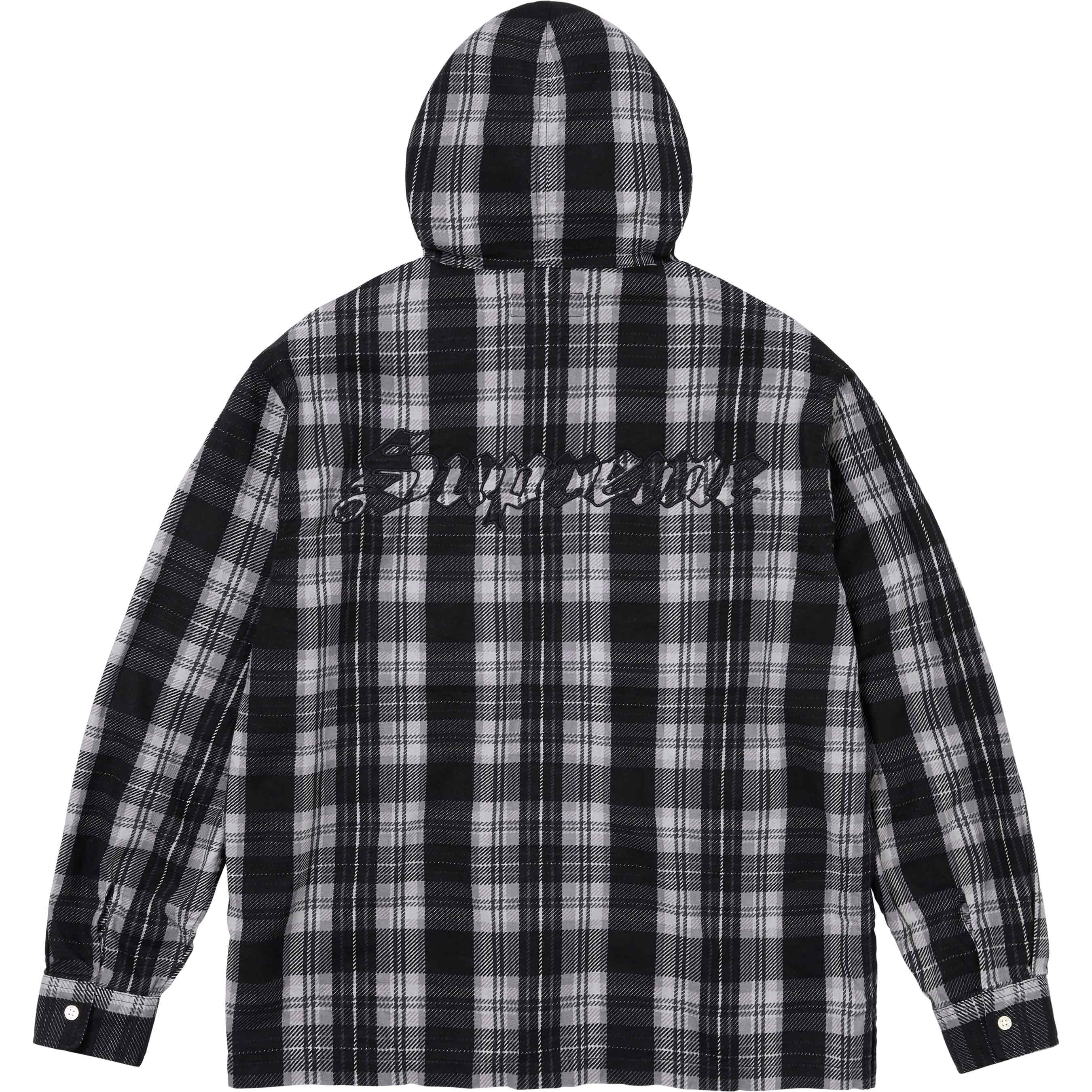 Printed Hooded Flannel Shirt view 3